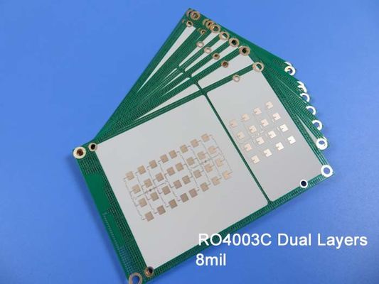 8mil RO4003C PCB de alto rendimiento de 2 capas inmersión oro negro pantalla de seda