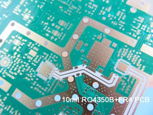Tablero híbrido del PWB de 4 capas empleado Rogers 10mil RO4350B y FR-4