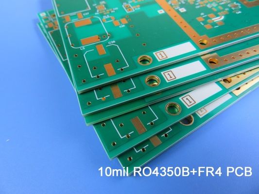 Tablero híbrido del PWB de 4 capas empleado Rogers 10mil RO4350B y FR-4