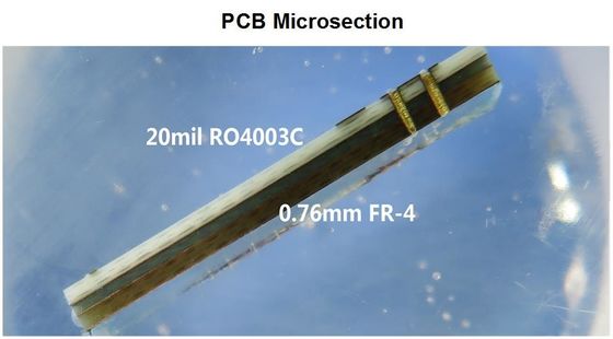 PCB híbrido en 20 mil RO4003C y 4 mil RO4350B Oro de inmersión terminado