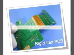 PCB rígido-flexible de 2,0 mm, PCB de 6 capas con máscara antisoldante verde
