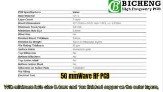 PCB RF TLY-5 de 2 capas y 60 mil: optimizada para 5G, radar y mmWave