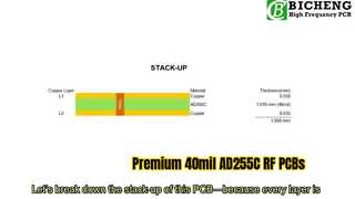 PCB RF de doble cara construida sobre 40mil AD255C